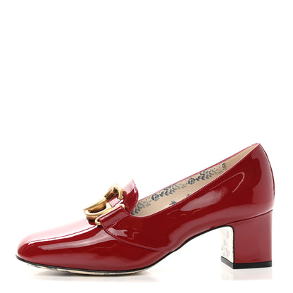 Gucci Vernice GG Victoire 55mm Loafer Pumps 37.5 Hibiscus Red 1 of 9