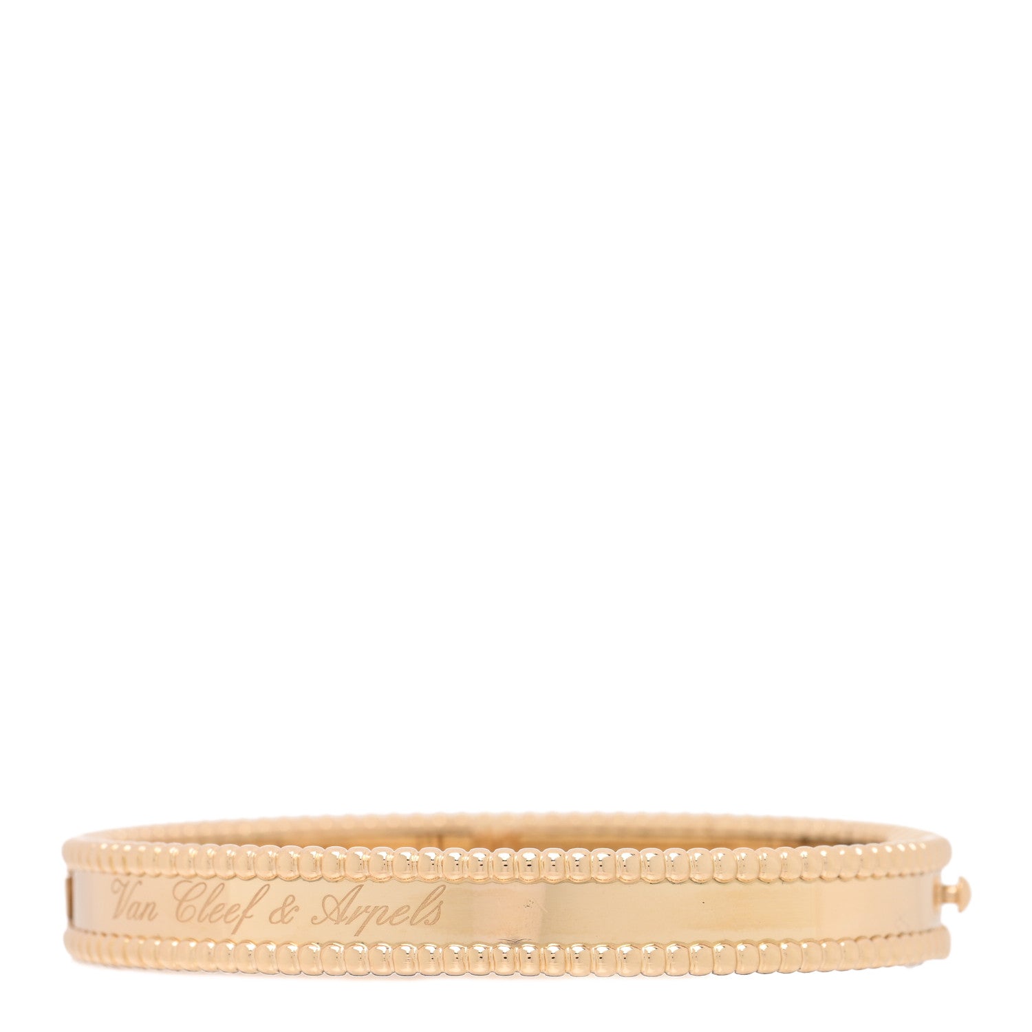 Van Cleef & Arpels 18K Yellow Gold Perlee Signature Bangle Bracelet S 1 of 4