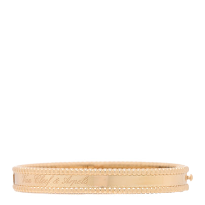 Van Cleef & Arpels 18K Yellow Gold Perlee Signature Bangle Bracelet S 1 of 4