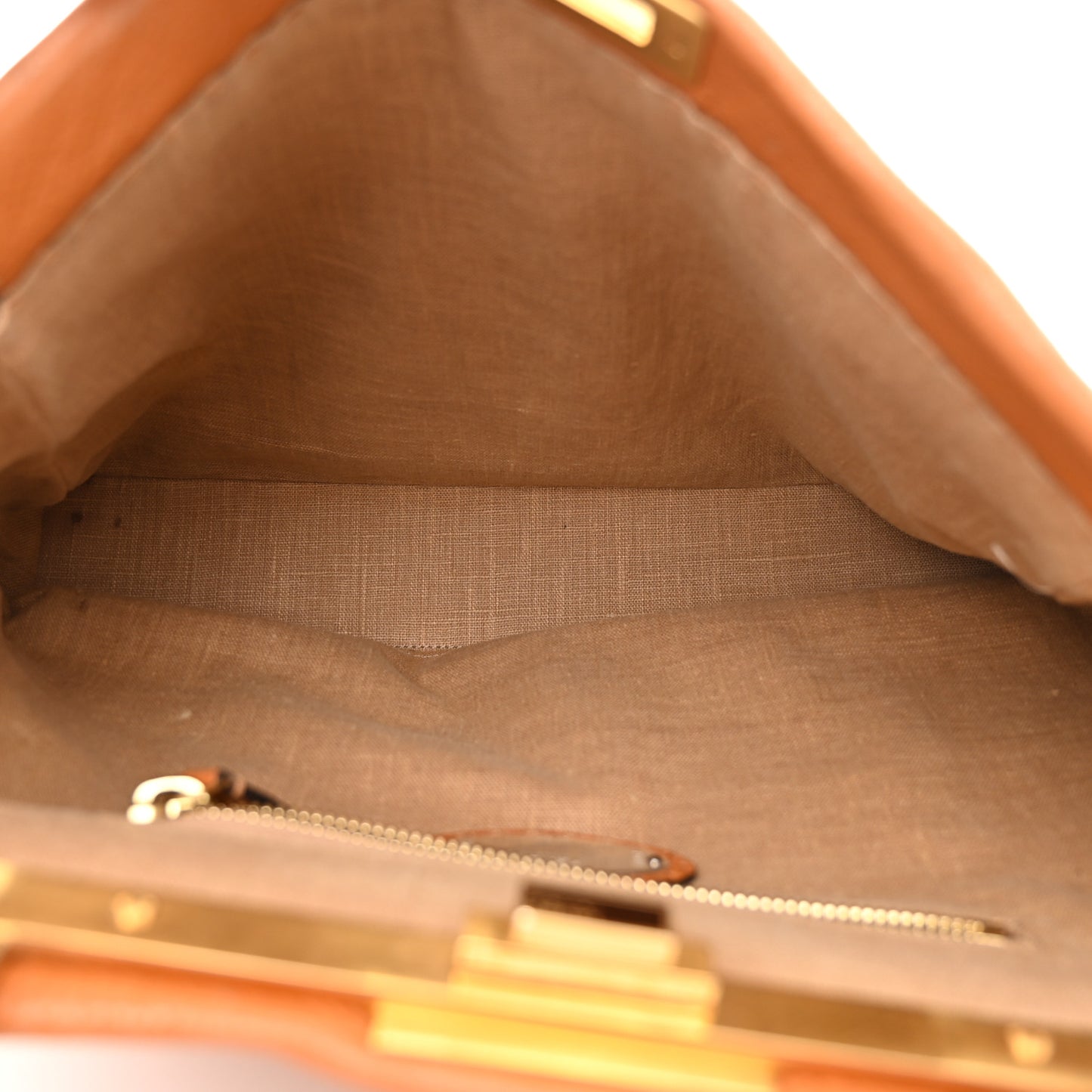 Cuoio Romano Selleria Bi-Color Large Peekaboo Iconic Satchel Mou Deserto