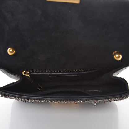 Christian Dior Calfskin Beaded Mini Dioraddict Flap Bag Black 5 of 13