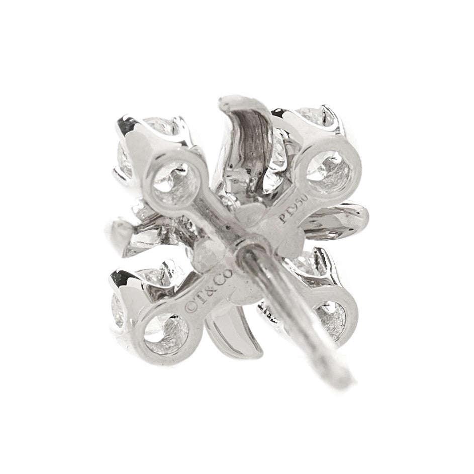 Tiffany Platinum Diamond Schlumberger Lynn Earrings 4 of 4