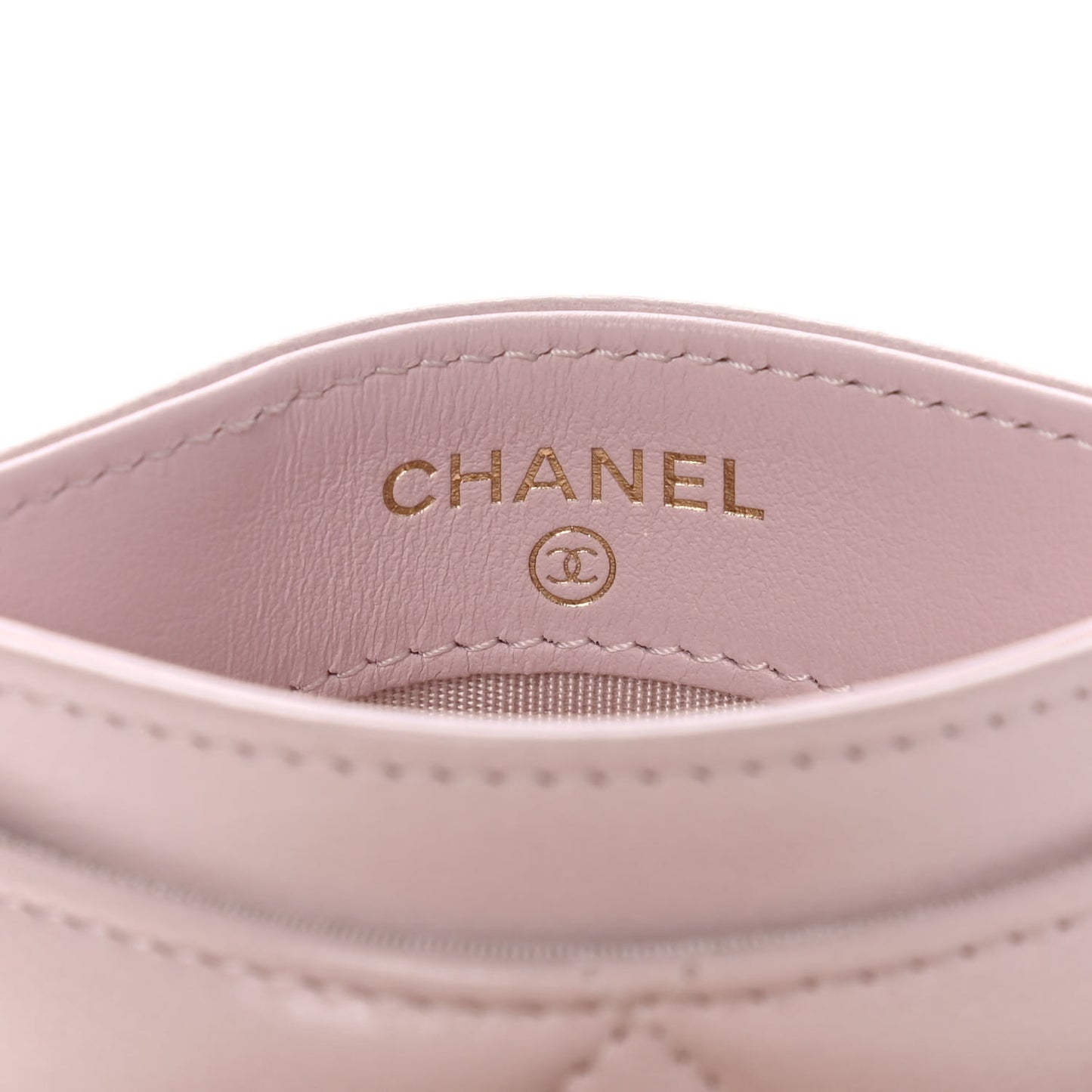Lambskin Quilted Chanel 19 Card Holder Light Pink