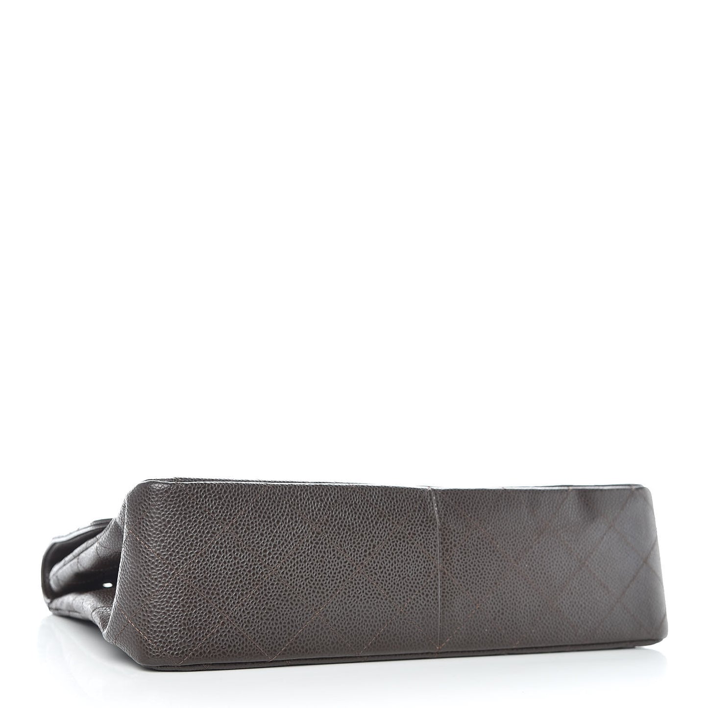 Caviar Quilted Jumbo Single Flap Dark Brown