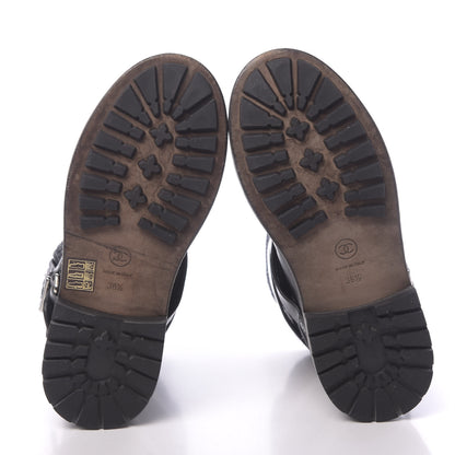 Chanel Tweed Calfskin CC Short Boots 36.5 Grey Navy Black 5 of 8