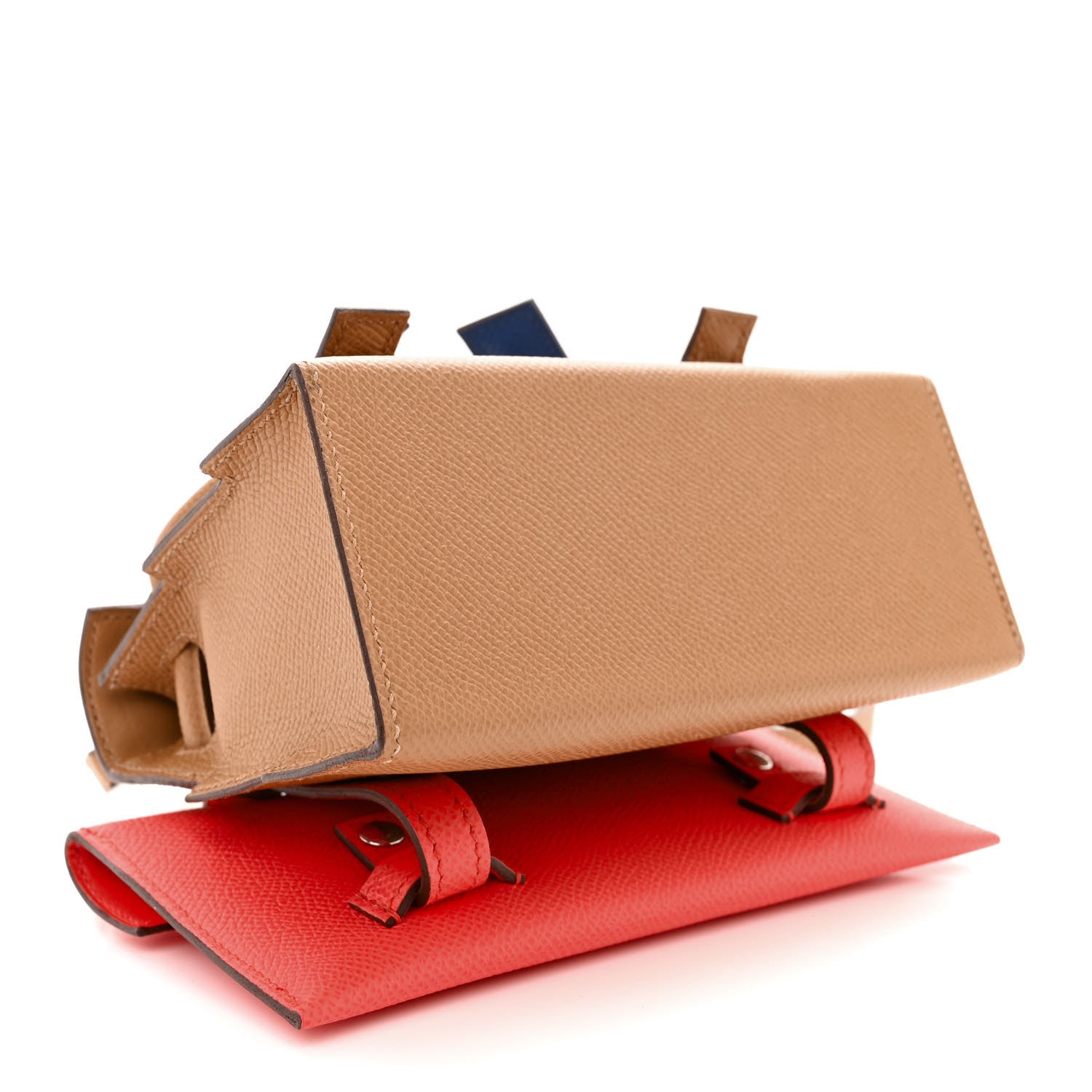 Hermes Epsom Swift Quelle Idole Picto Kelly Doll Handbag Biscuit Rose Texas Blue France 4 of 13