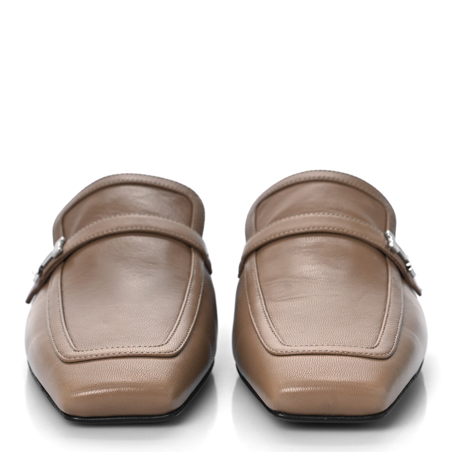 Hermes Goatskin Groupie Mules 37 Beige Argile 2 of 9