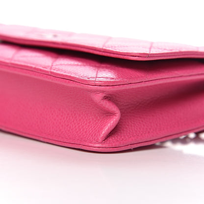 Chanel Caviar Quilted Wallet on Chain WOC Pink 12 of 13