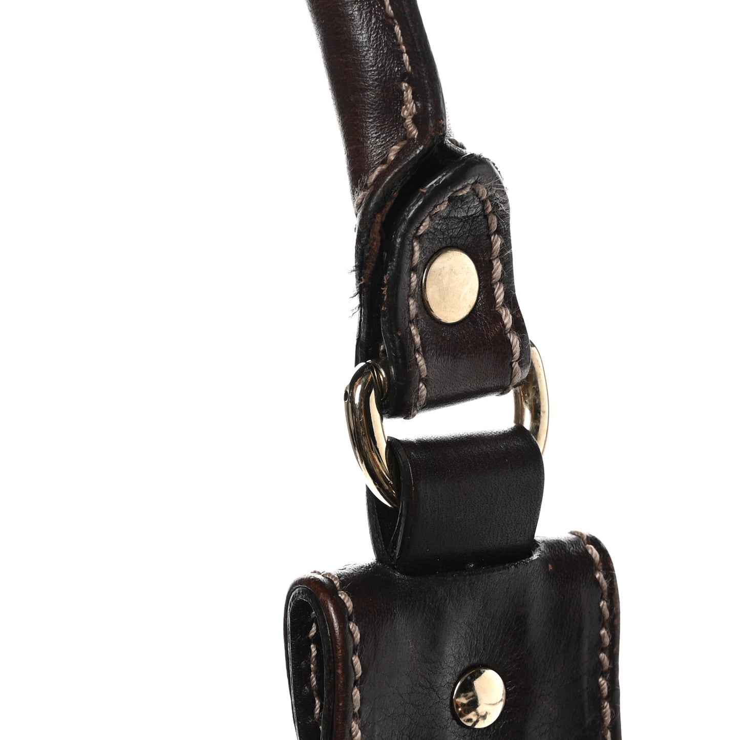 Monogram Studded Pelham Tote Dark Brown