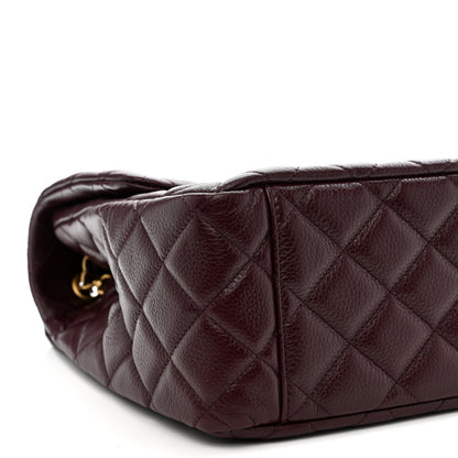 Chanel Grained Calfskin Quilted XXL Travel Flap Bag Burgundy 9 of 11