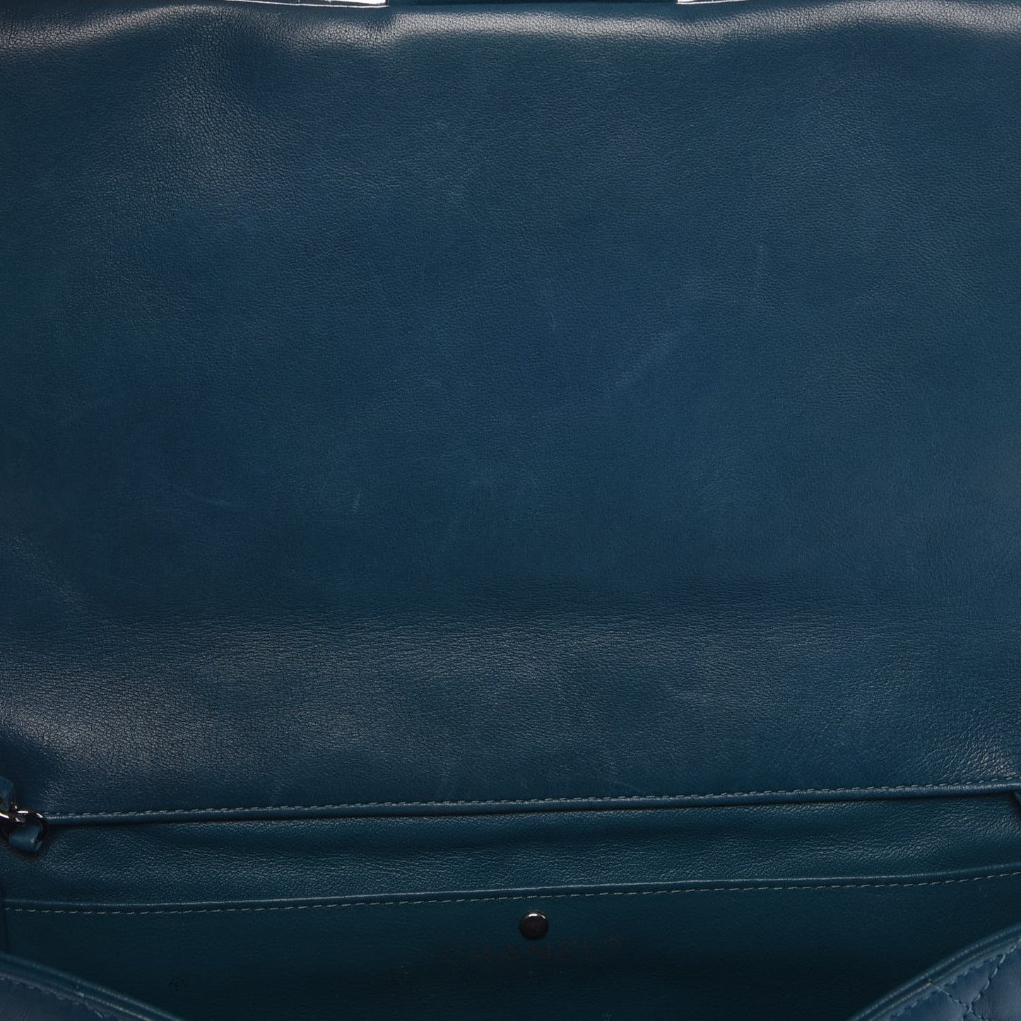 Lambskin Quilted Clutch With Chain Flap Turquoise