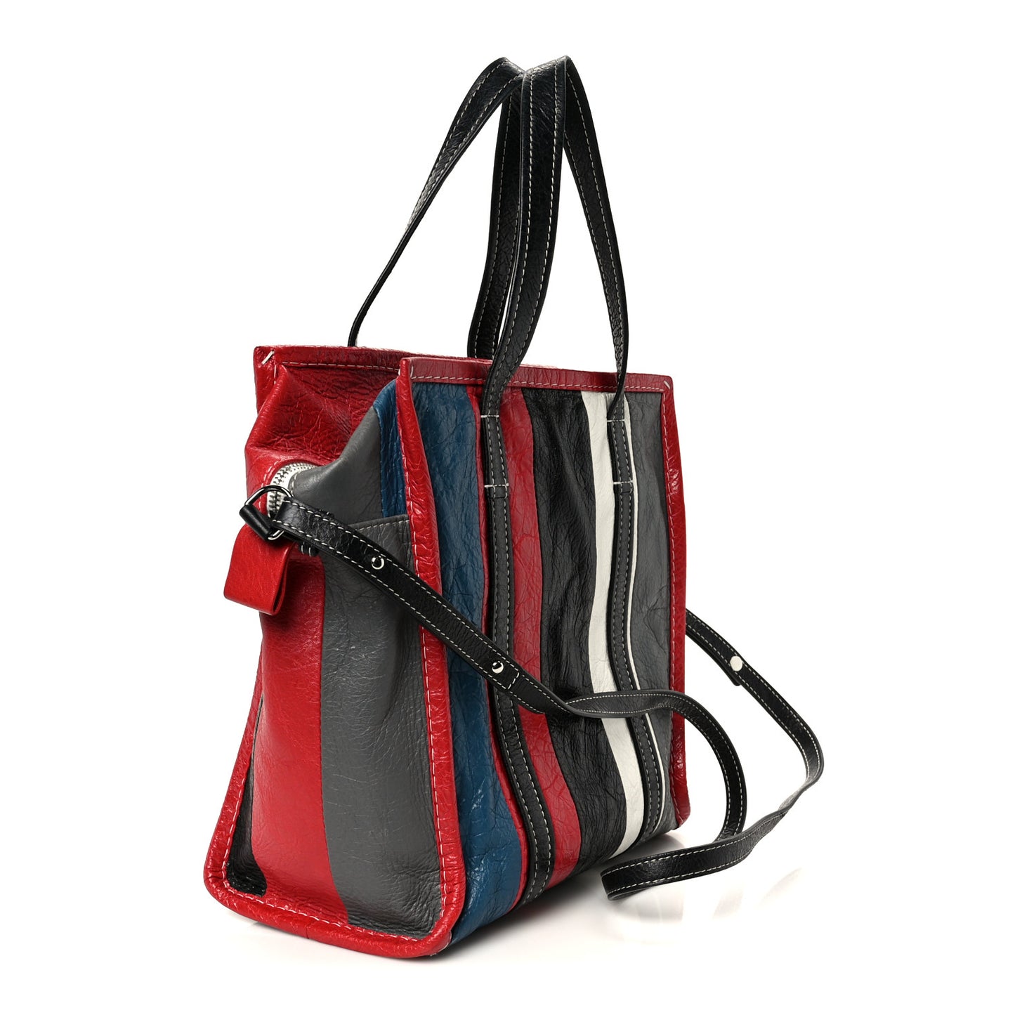 Agneau Arena Multicolore S Bazar Shopper Tote Grey White Black Red Blue