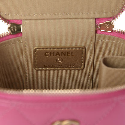 Chanel Lambskin Quilted Pearl Crush Mini Vanity Case With Chain Pink 8 of 11
