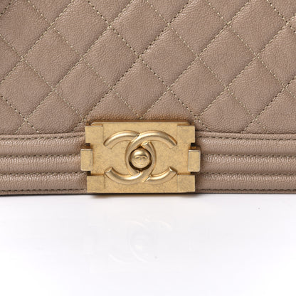 Chanel Caviar Quilted Medium Boy Flap Dark Beige 10 of 11