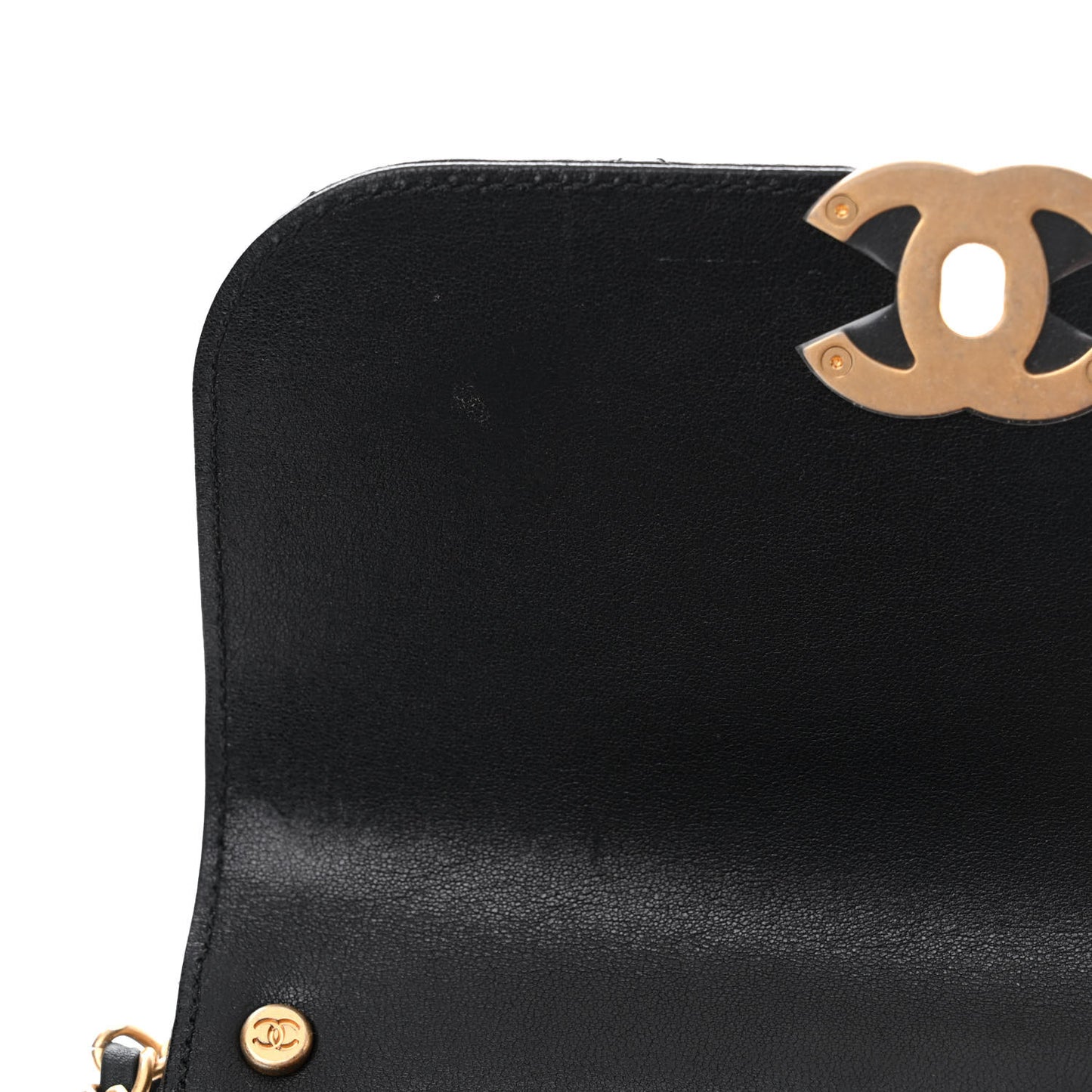 Lambskin Quilted Small Chain Infinity Top Handle Flap Black