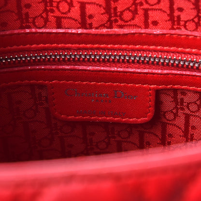 Christian Dior Lambskin Cannage Large Lady Dior Red 6 of 10