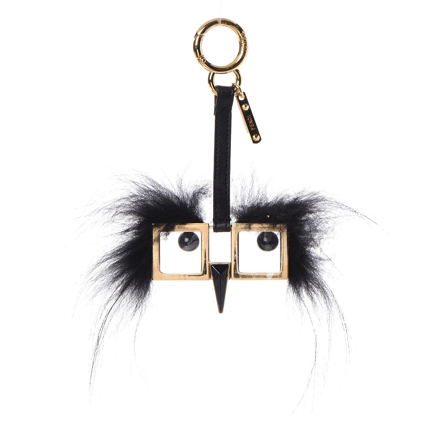 Fendi Fox Fur Hypnoteyes Key Ring Black 1 of 6