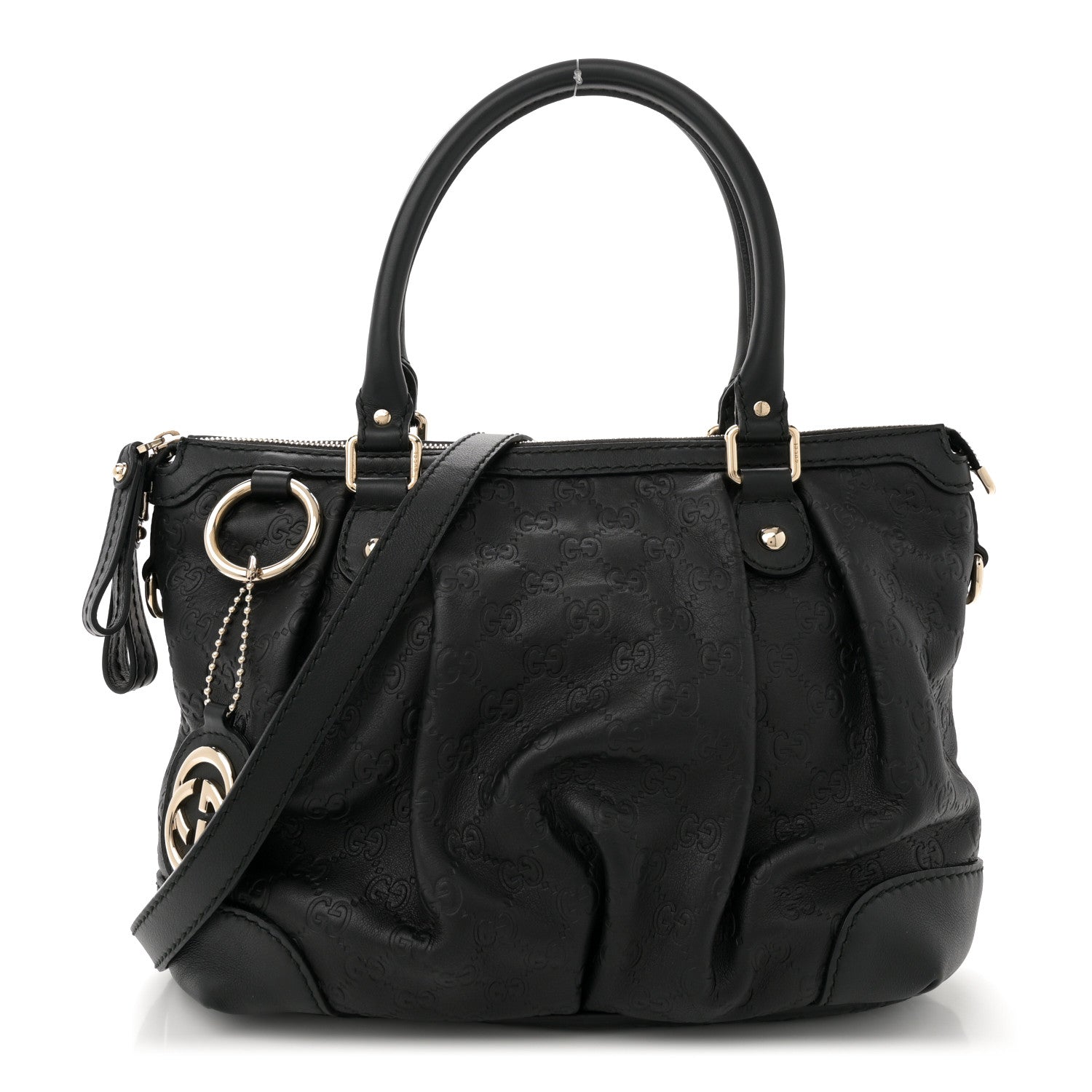 Gucci Guccissima Medium Sukey Top Handle Tote Black 1 of 12