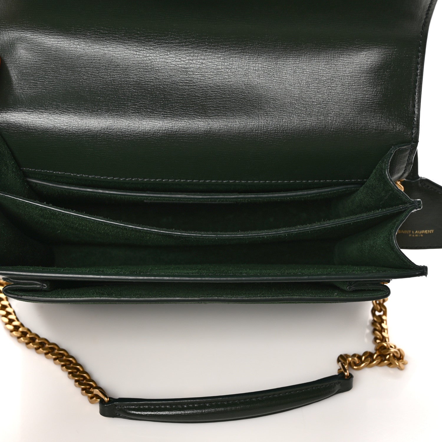 Saint Laurent Calfskin Snakeskin Suede Medium Monogram Sunset Vert Fonce 4 of 7