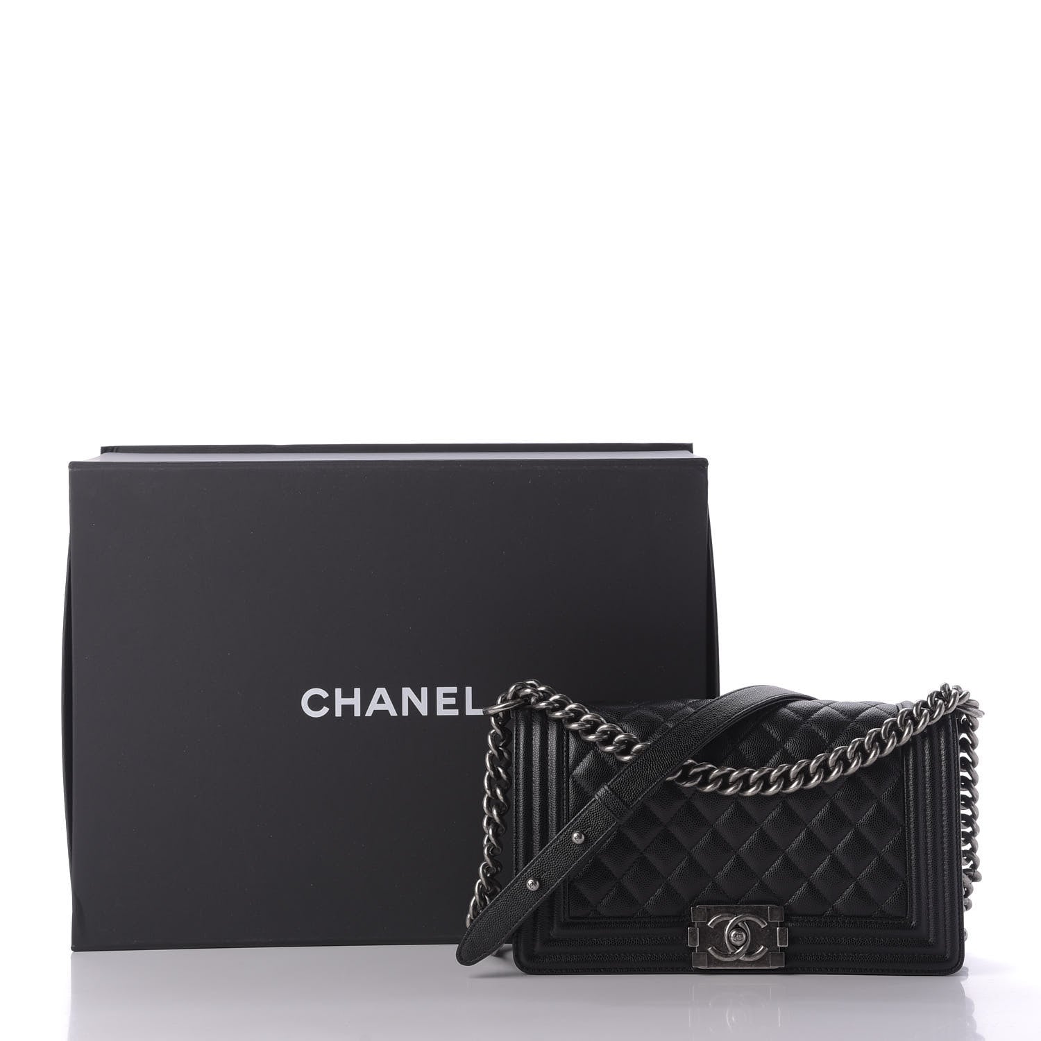 Chanel Caviar Quilted Medium Boy Flap Black 10 of 10