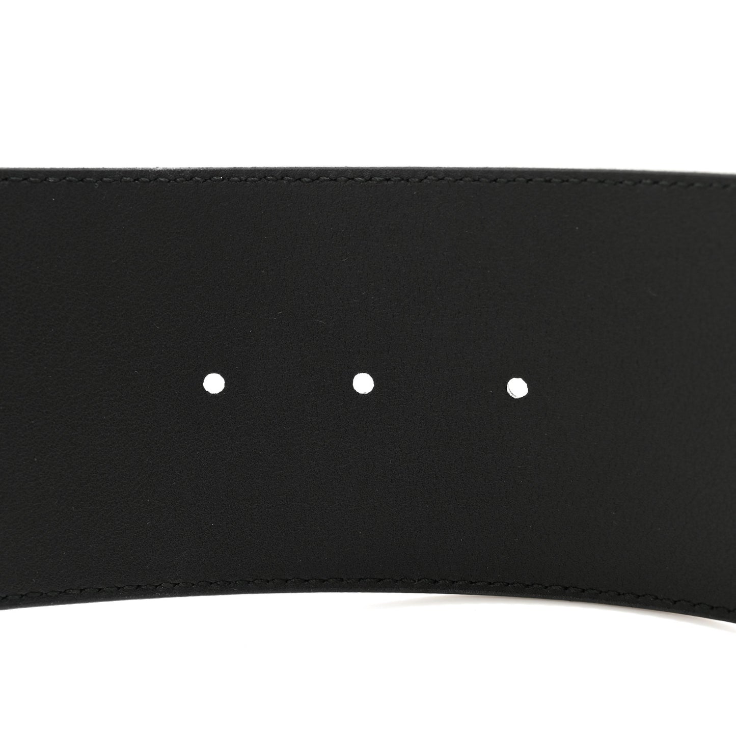 Moon Calfskin Pearl Double G 70mm Belt 80 32 Black Cream