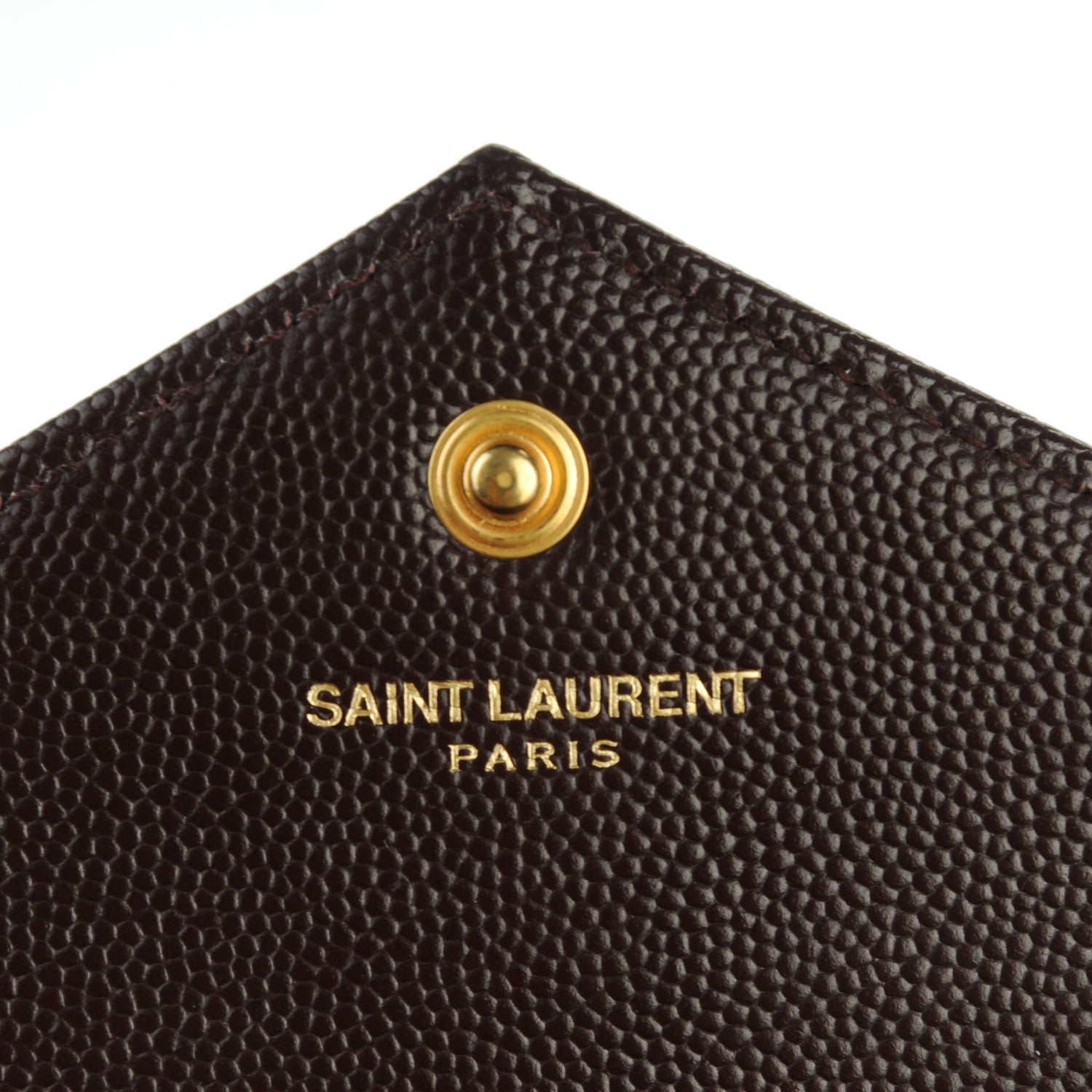 Saint Laurent Grain De Poudre Matelasse Chevron Monogram Chain Wallet Amaranto 7 of 8