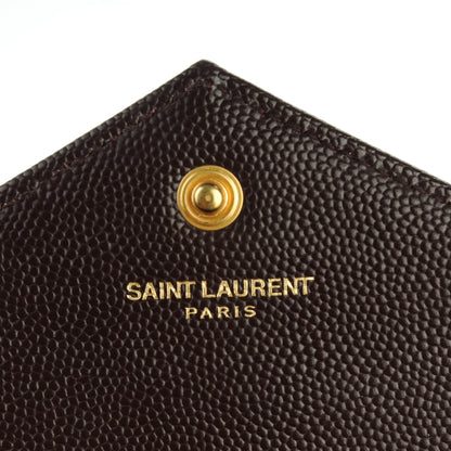 Saint Laurent Grain De Poudre Matelasse Chevron Monogram Chain Wallet Amaranto 7 of 8
