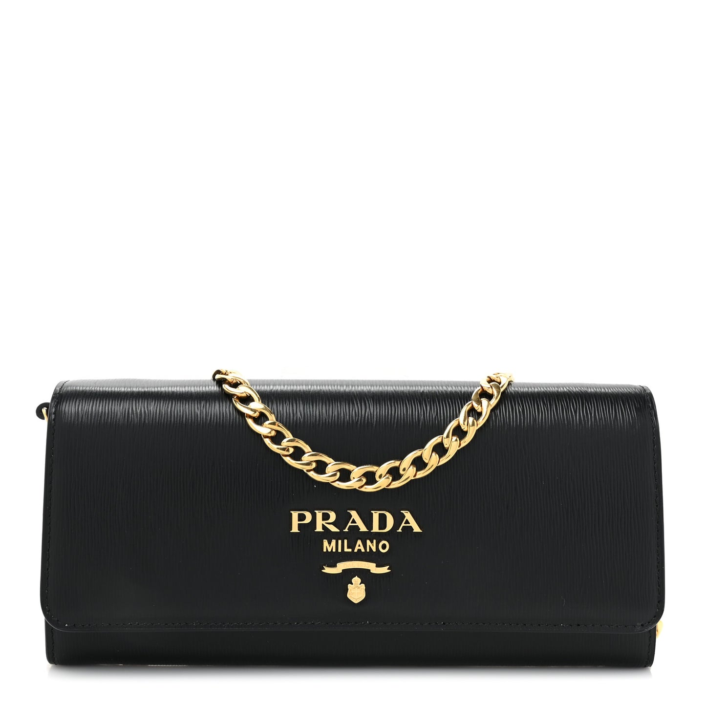 Vitello Move Metal Oro Chain Wallet Black