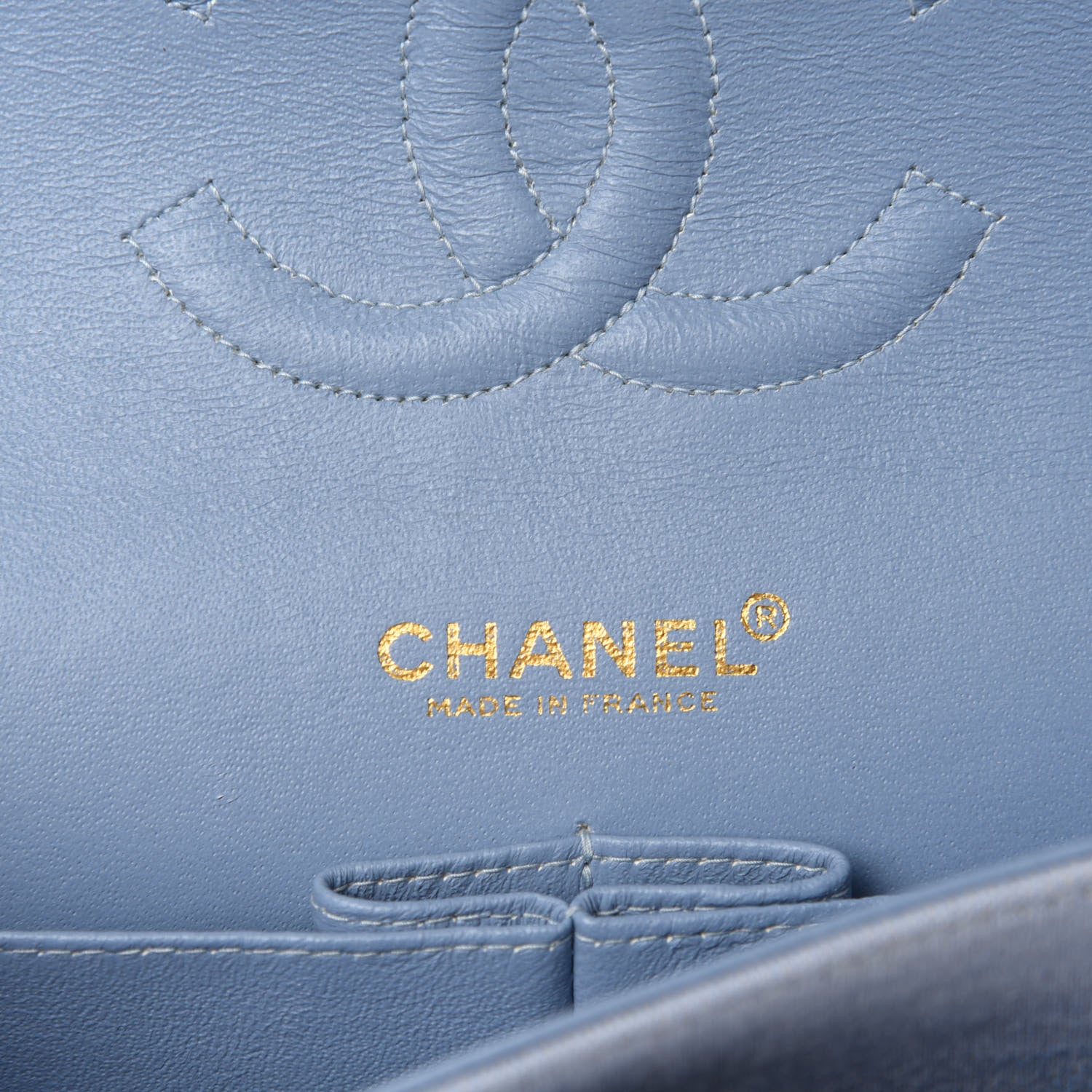Chanel Jersey Quilted Medium Double Flap Light Blue 10 of 12