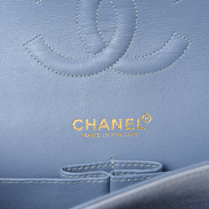 Chanel Jersey Quilted Medium Double Flap Light Blue 10 of 12