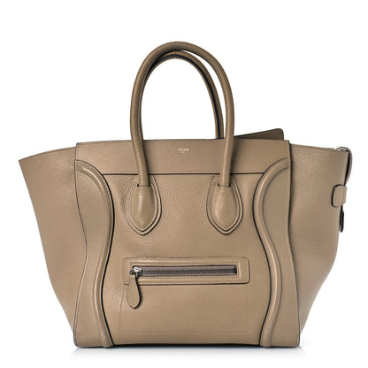 Celine Drummed Calfskin Mini Luggage Dune 2 of 15