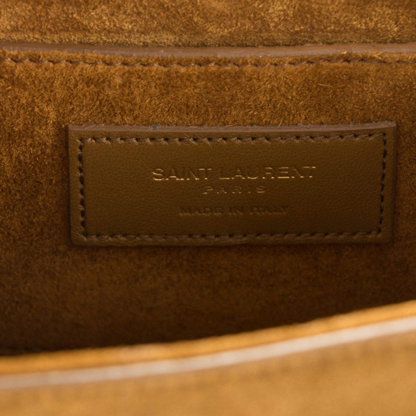 Suede Fringe Small Monogram Satchel Light Ocre