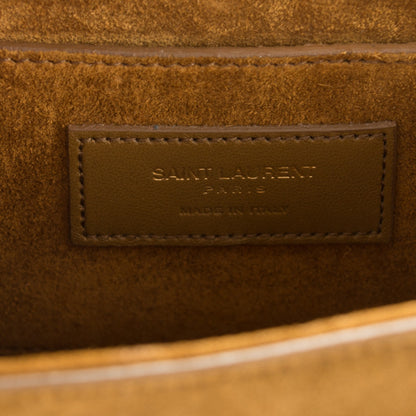 Saint Laurent Suede Fringe Small Monogram Satchel Light Ocre 6 of 6