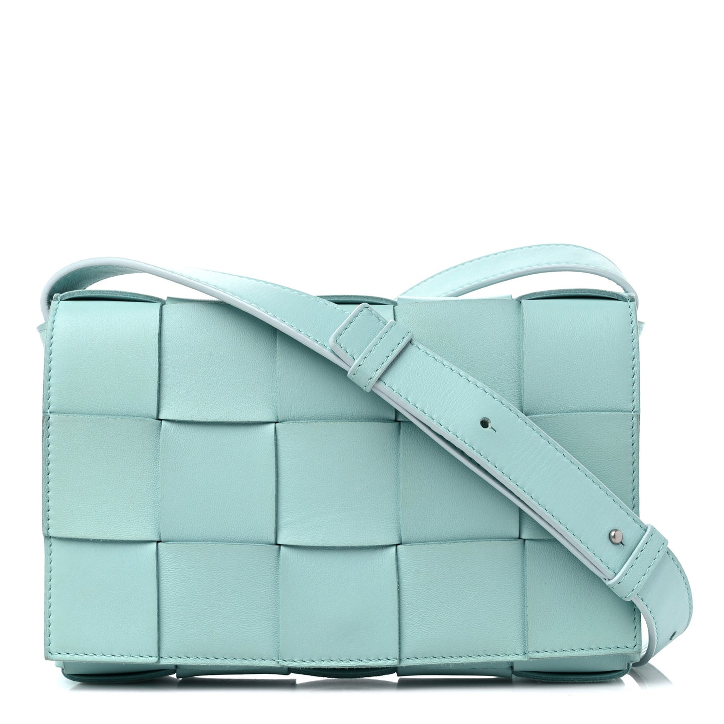 Lambskin Maxi Intreccio Cassette Bag Teal Washed