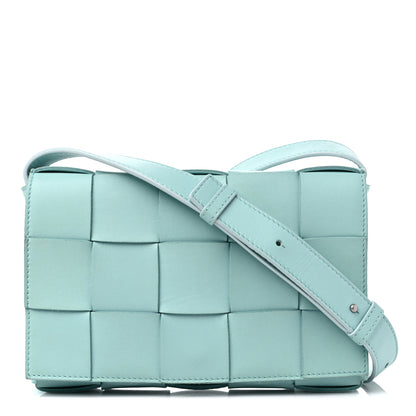 Bottega Veneta Lambskin Maxi Intreccio Cassette Bag Teal Washed 1 of 9