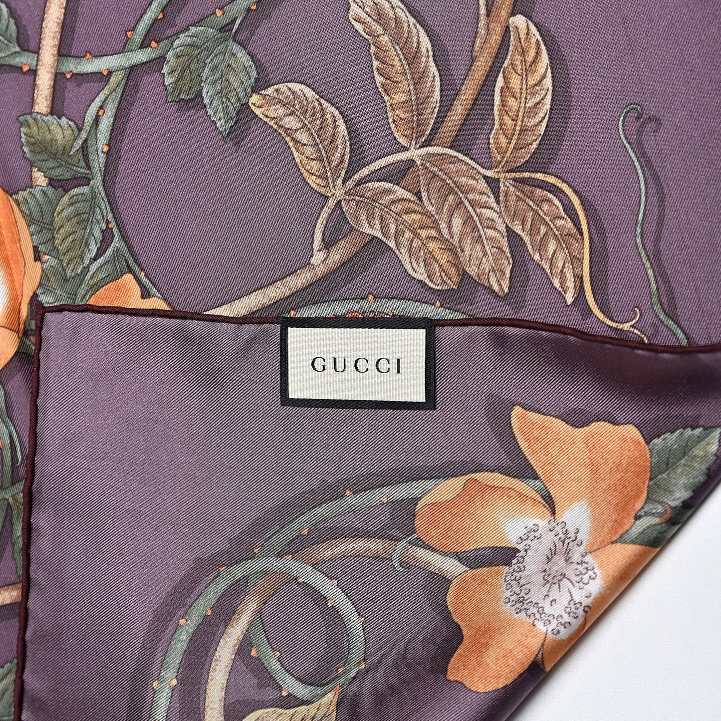Silk Floral Scarf Purple