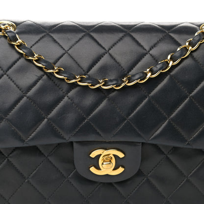 Chanel Lambskin Quilted Medium Double Flap Black 9 of 14