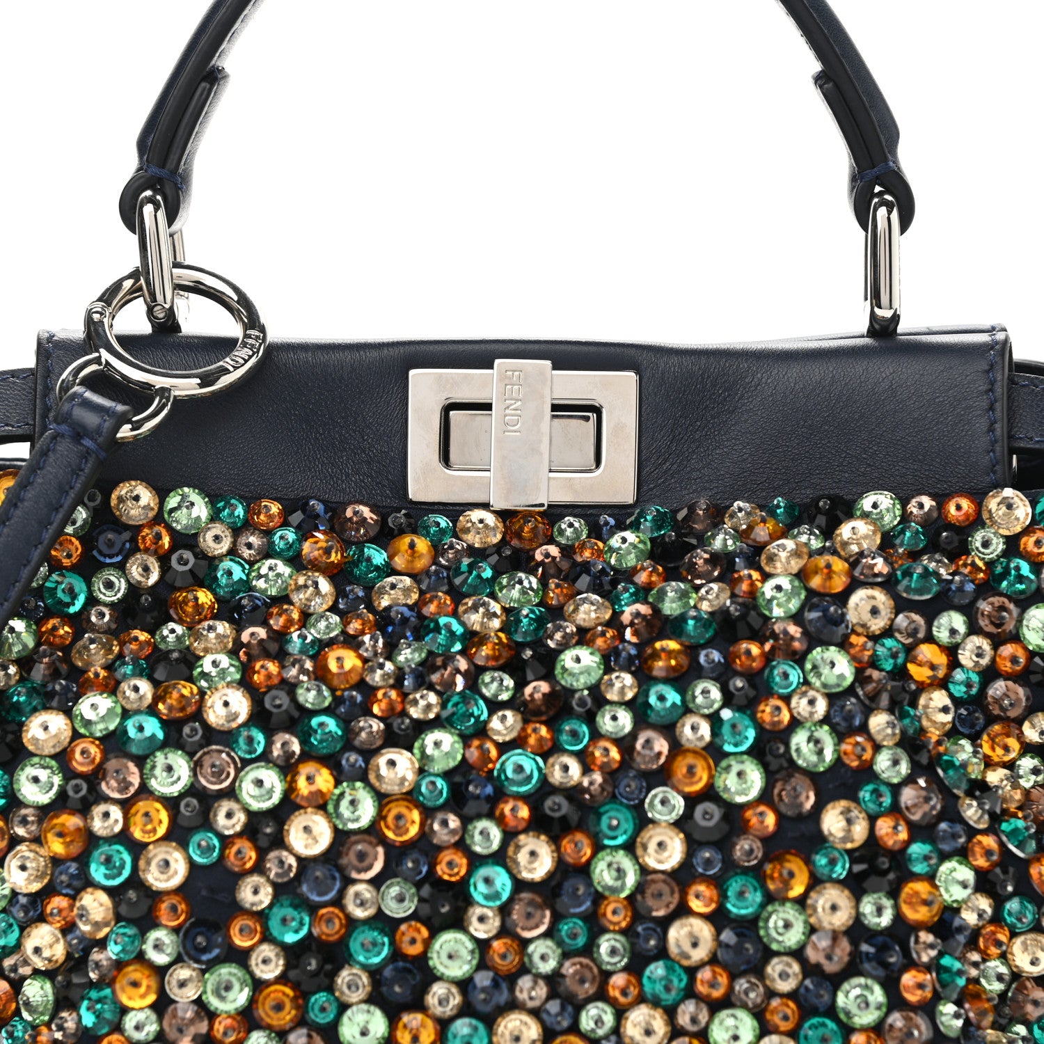 Fendi Beaded Micro Peekaboo Iconic Satchel Blue Multicolor 6 of 12