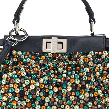 Fendi Beaded Micro Peekaboo Iconic Satchel Blue Multicolor 6 of 12