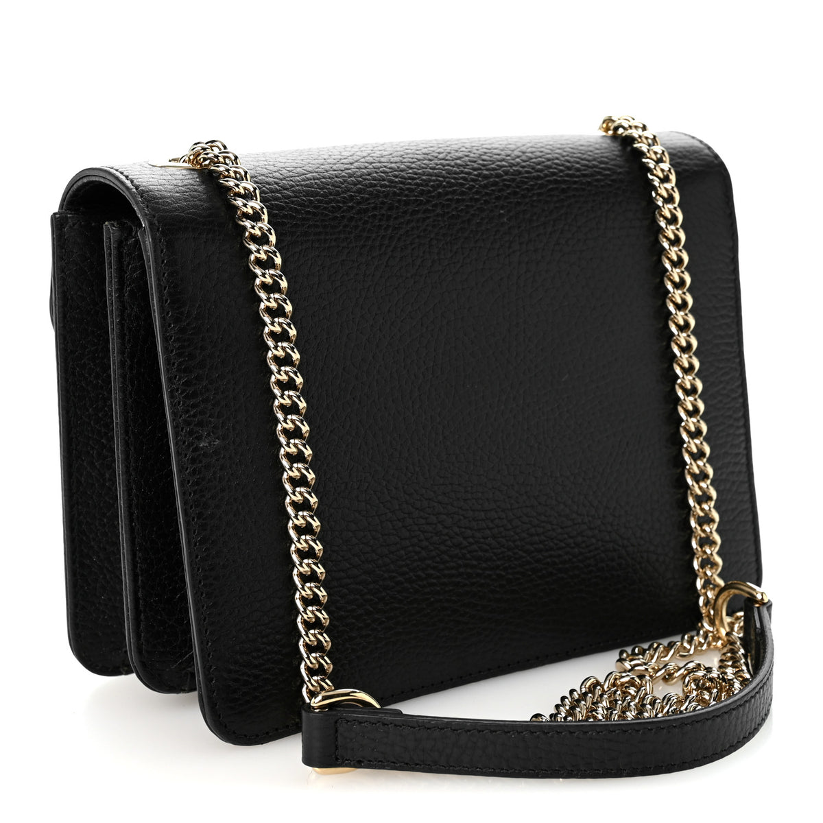 Dollar Calfskin Small Interlocking G Shoulder Bag Black