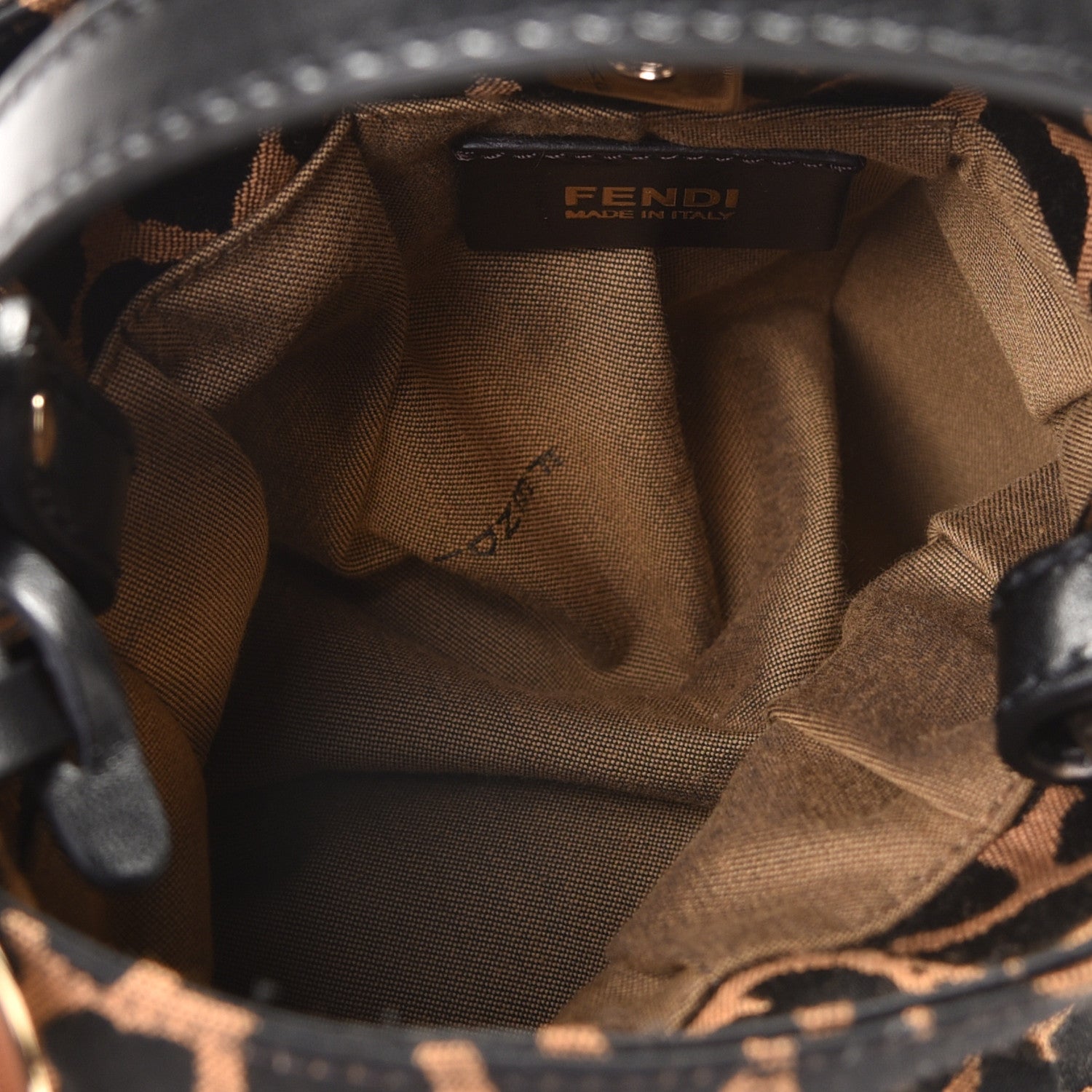 Fendi Jacquard Leopard Print Mini Chef Hobo Tobacco 5 of 7