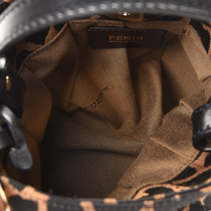 Fendi Jacquard Leopard Print Mini Chef Hobo Tobacco 5 of 7