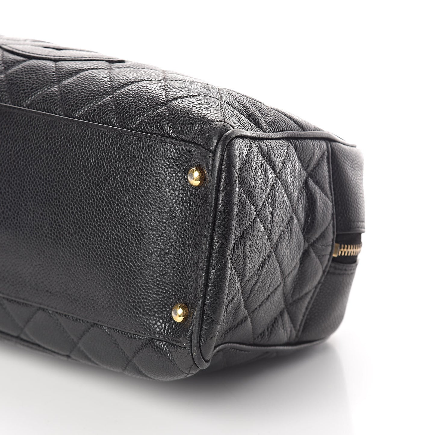 Caviar Quilted Large Bowler Black
