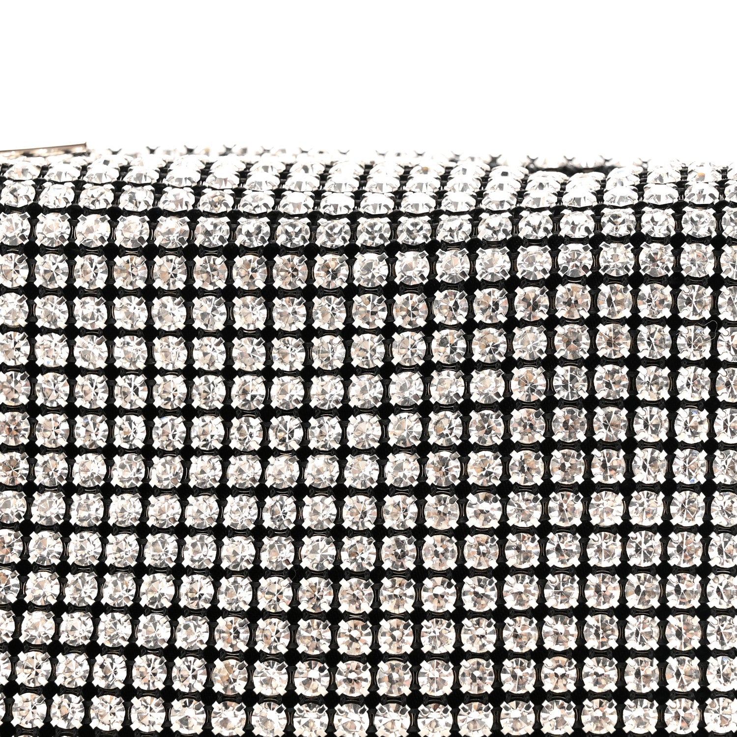 Alexander Wang Mesh Crystal Rhinestone Mini Heiress Pouch Black Silver 8 of 12