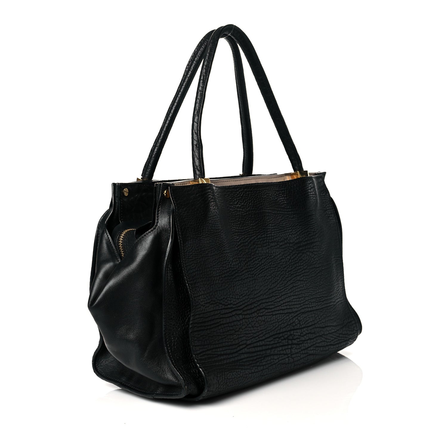 Pebbled Calfskin Dree Shoulder Bag Black