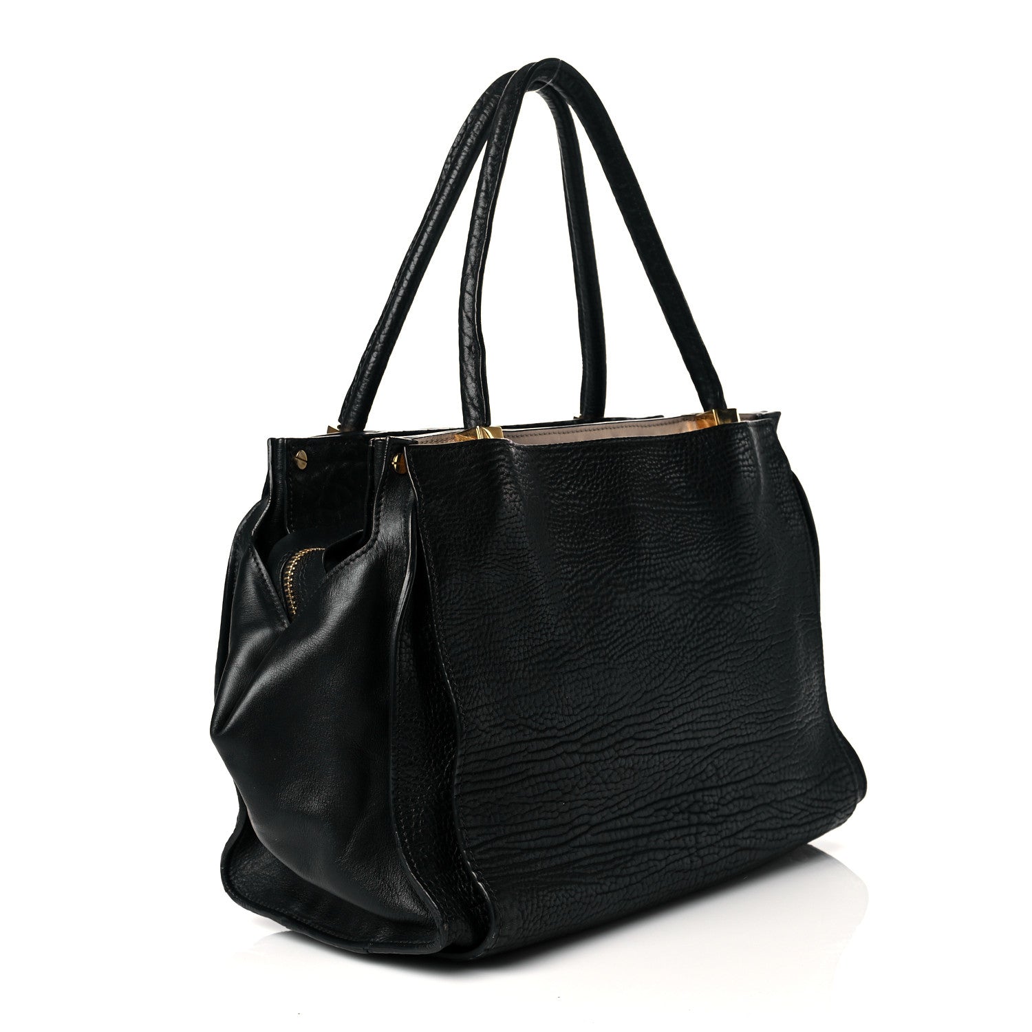Chloe Pebbled Calfskin Dree Shoulder Bag Black 2 of 9