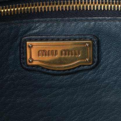 Miu Miu Cervo Small East-West Flap Shoulder Bag Blue 18 of 18