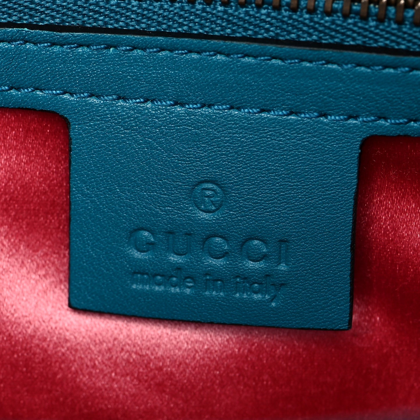 Velvet Matelasse Small GG Marmont Shoulder Bag Pavone Cyan