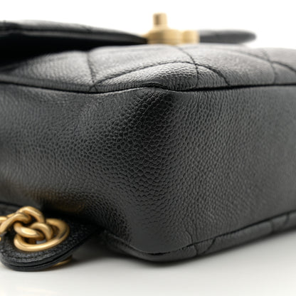 Chanel Shiny Caviar Quilted Chain Melody Backpack Black 9 of 11