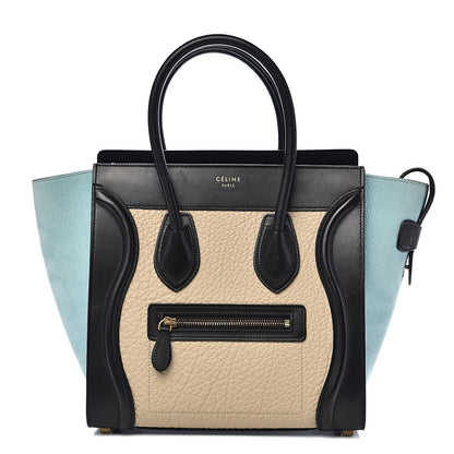 Celine Bullhide Drummed Calfskin Micro Tri-Color Luggage Antarctic 1 of 14